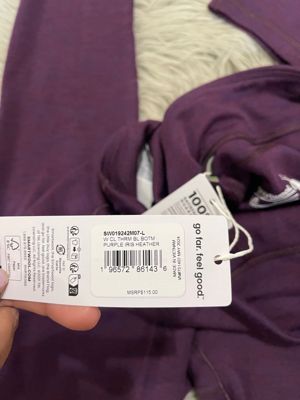 Smartwool purple iris layer bottoms - Picture 7 of 7